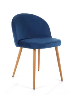 Welourklädd stol SJ.075 Blå | Modern design och bekväm velour