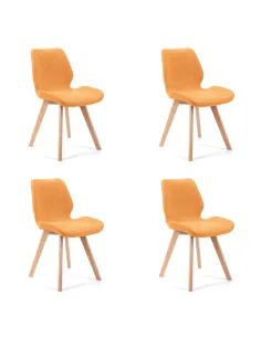 Orange Material Stol Set - Bekvämt och elegant - Set om 4