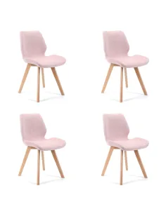 Elegant tygstol med träben - Köp i set om 4 stycken