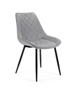 Modern Sammet Stol - Grå | Elegant och bekväm sammetsstol