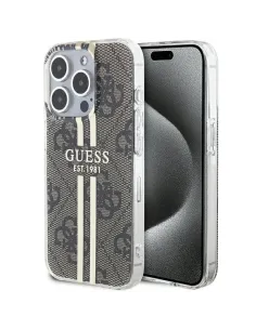 Guess IML 4G Gold Stripe skal för iPhone 15 Pro Max brunt