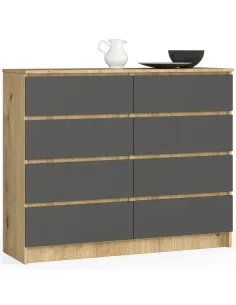 Kommod K120 Byrå i Ek Artisan / Grå