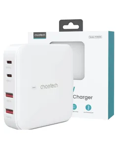 Choetech PD8008 Hurtiglader 100W Hvit med GaN teknologi