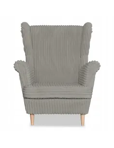 Fåtölj Uszak Rene Skandinavisk Family Meble Grå Sammet Randig Modellen