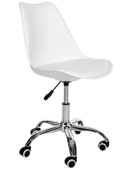 Svängbar stol i vit plast - Ergonomisk design för alla åldrar