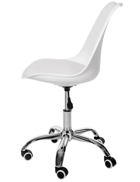 Svängbar stol i vit plast - Ergonomisk design för alla åldrar