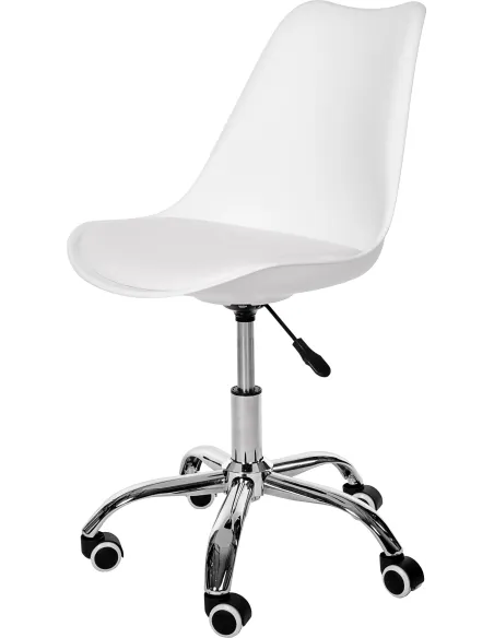 Svängbar stol i vit plast - Ergonomisk design för alla åldrar