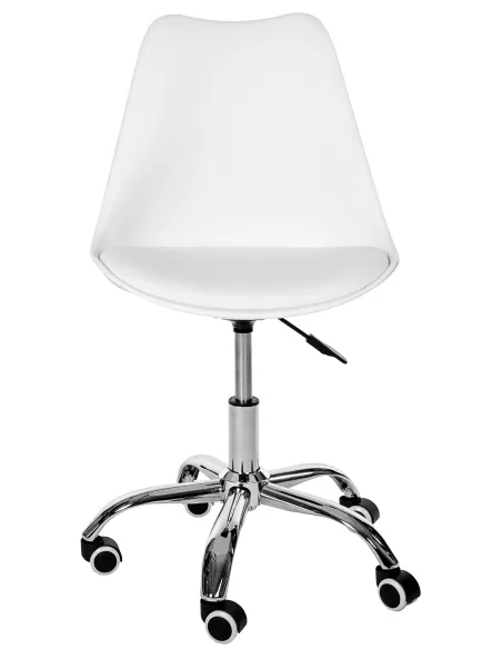 Svängbar stol i vit plast - Ergonomisk design för alla åldrar