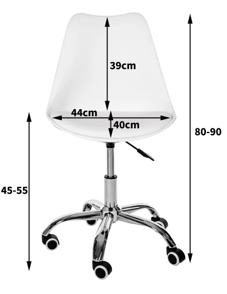 Svängbar stol i vit plast - Ergonomisk design för alla åldrar